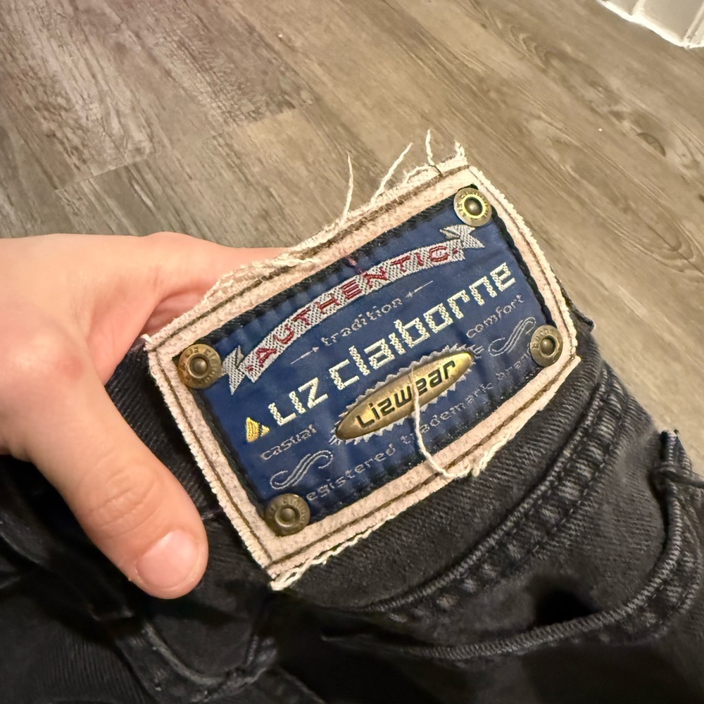 Vintage 90s Lizwear High Waisted Mom Jeans - Black Denim - Size 4S